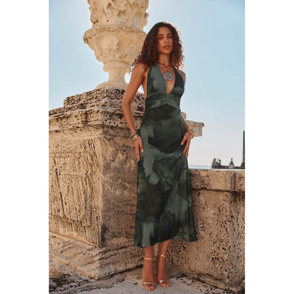 12th Tribe Rosalia Emerald Floral Mesh Maxi Dress Size SS